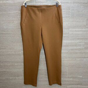 Chico's Camel Tan Pullup Ankle Cropped Pants Size 14 Regular